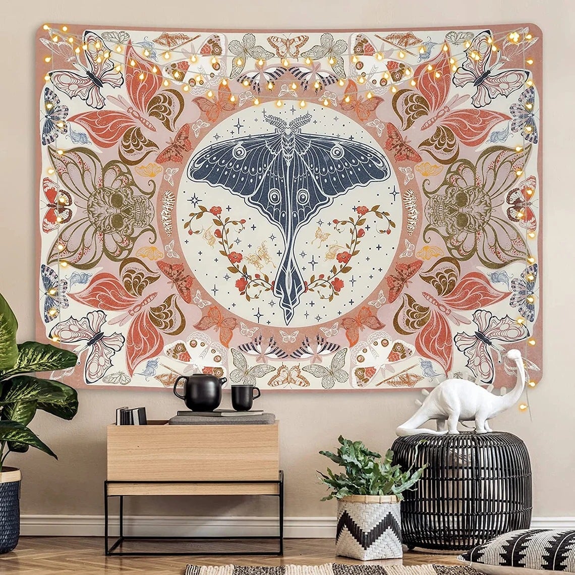 Bohemian Retro Butterfly Tapestry Insect Flower Tapestry Beautiful Hanging Cloth Skeleton Tapestry Stumbling Butterfly Tapestry