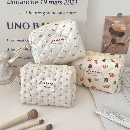 Cute Floral Print Make Up Bag