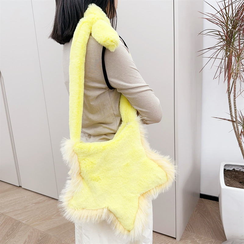 Cute Fuzzy Star-shaped Crossbody Shoulder Bag