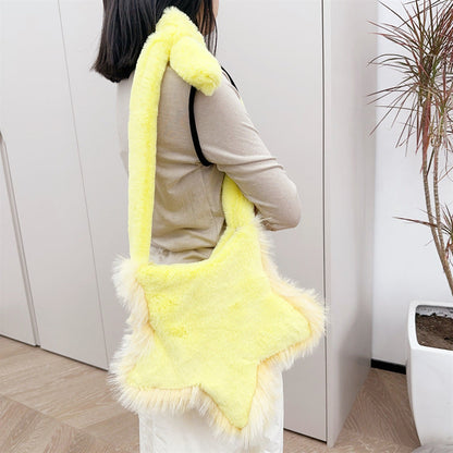 Cute Fuzzy Star-shaped Crossbody Shoulder Bag