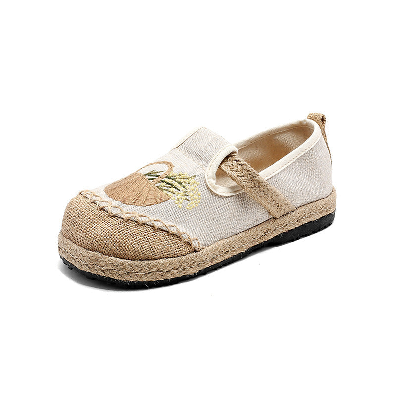 New Embroidered Shoes Flat-Heeled And Low-Top Embroidered Shallow-Mouthed Shoes Ethnic Style Cloth Shoes