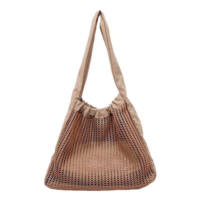 Hollow Nylon Tote Bag Stylish Casual Large Capacity Shoulder Bag