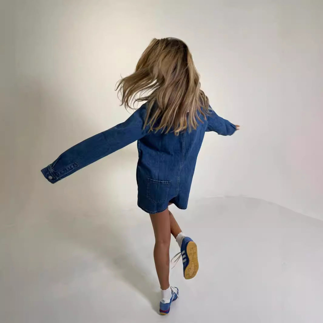 Trendy Denim Overalls with Pocket Casual Short Sleeve