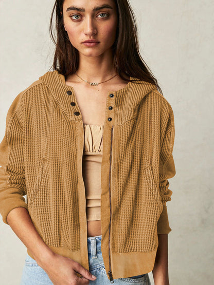 Hooded Color Block Sweatshirt Casual Streetwear