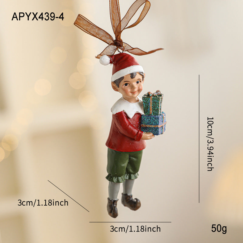 Colorful Resin Christmas Cartoon Hanging Ornament