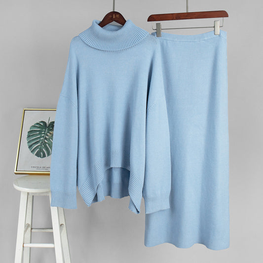 Knitted Sweater and Skirt Set for Women - Casual Chic Style