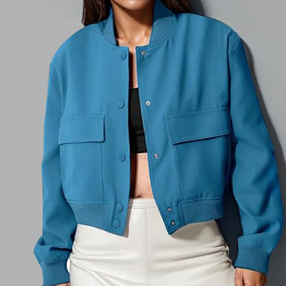 Elegant Casual Long Sleeve Coat with Single Button Closure