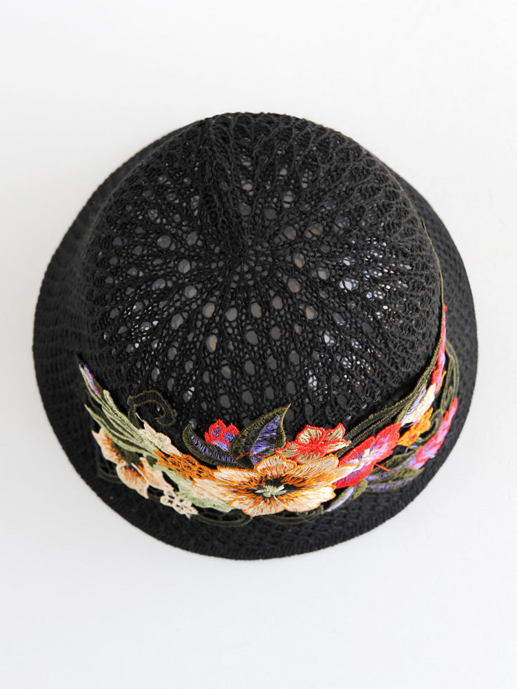 Ethnic Embroidered Flowers In Summer Breathable Hollow Sunscreen Fisherman Hat Female Sunshade Joker Bucket Hat Sun Basin Hat