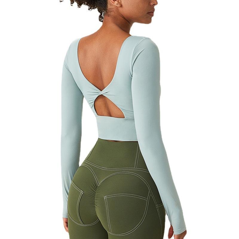 Autumn And Winter Seamless Integrated Yoga Jacket With Chest Pad Nude Sports Jacket Yoga Suit Long Sleeve
