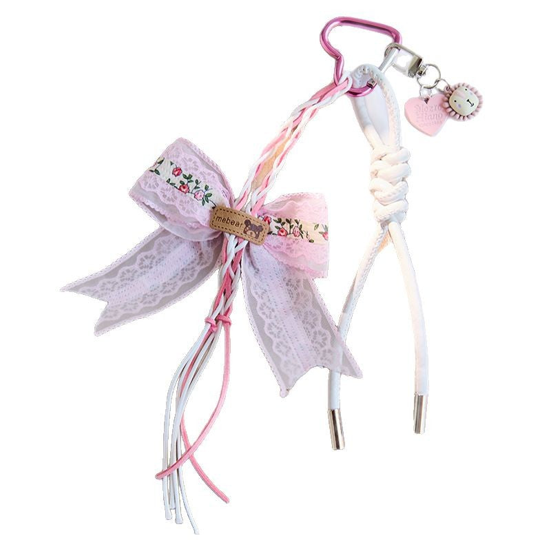 Cute Bow Star Braided Keychain Bag Charm