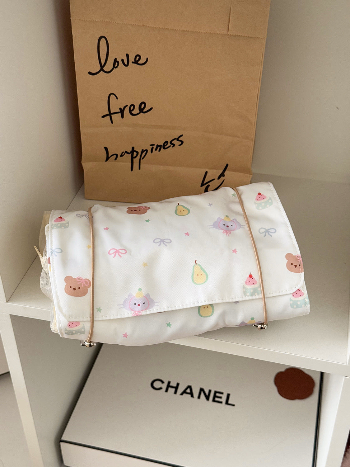 Cute Bear Makeup Bag Portable Large Capacity Travel Organizer