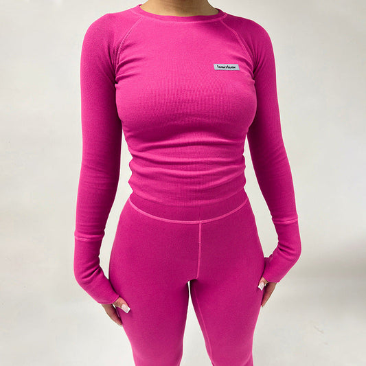 Trendy Sports Yoga Outfit with Long Sleeve Top and Pants
