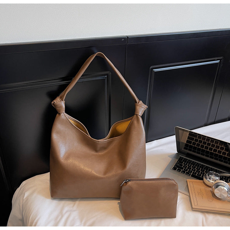Women's Large Capacity Tote Bag Casual Chic PU Shoulder Bag