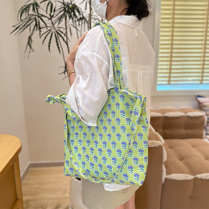 Floral Canvas Crossbody Bag Casual Shoulder Bag