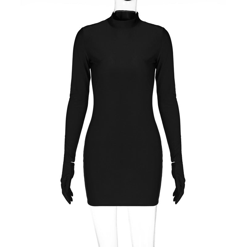 Sexy Bodycon Long Sleeve Dress with Gloves