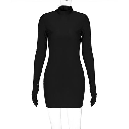 Sexy Bodycon Long Sleeve Dress with Gloves