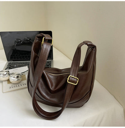Large Capacity Women's Tote Bag Stylish Soft PU Handbag
