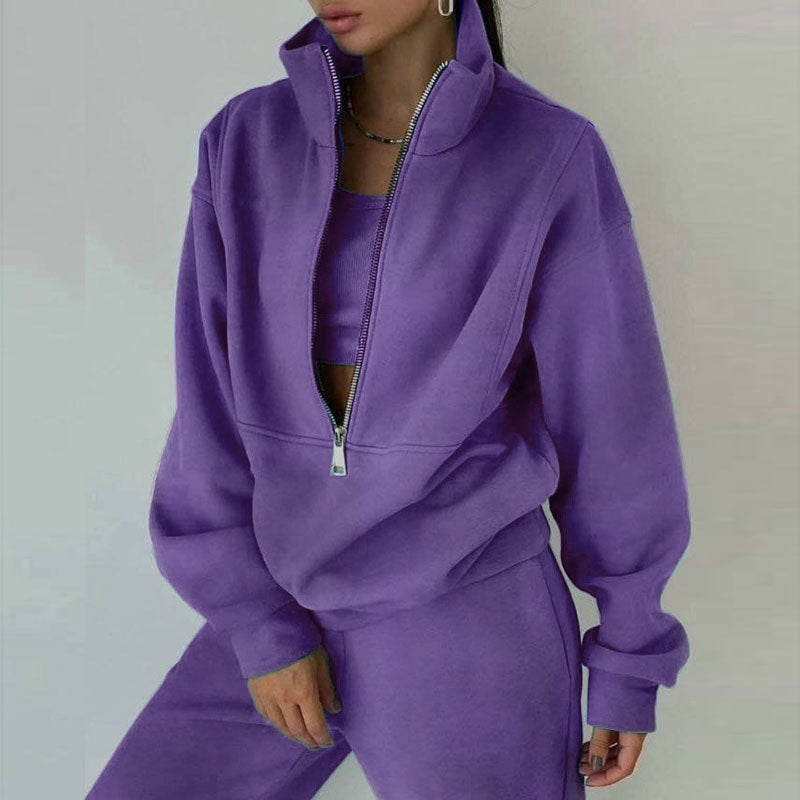 Trendy Casual Two-Piece Sweatshirt Set for Women