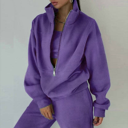 Trendy Casual Two-Piece Sweatshirt Set for Women