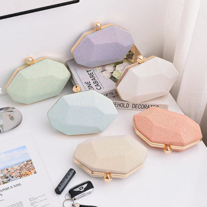 Fashionable Irregular Evening Clutch Bag PU with Pastel Colors