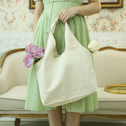Casual Large Capacity Canvas Tote Bag for Daily Use
