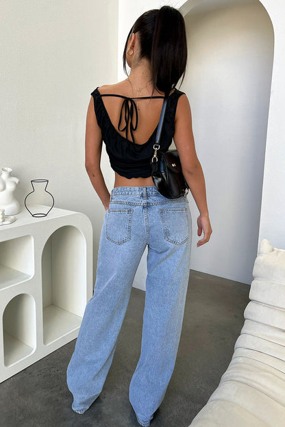 Vintage Low Waist Straight Leg Loose Jeans