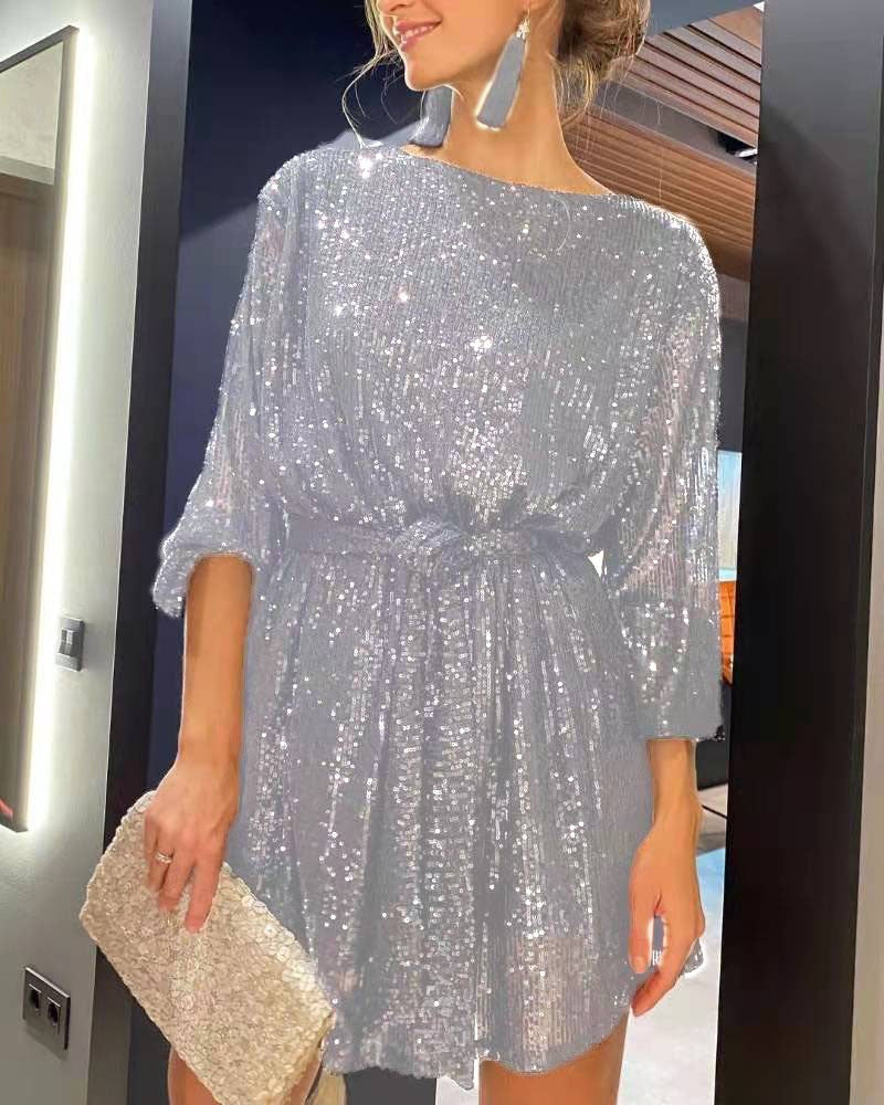 Shimmering Sequin Party Dress Cute Princess Dress