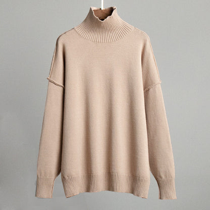 Casual Turtleneck Sweater for Women Cozy Knit Pullover