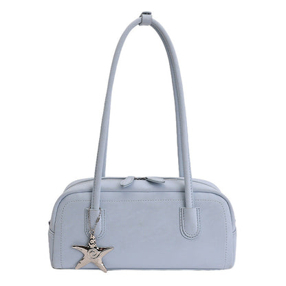 Trendy City Simplistic Shoulder Bowling Bag with Star Pendant