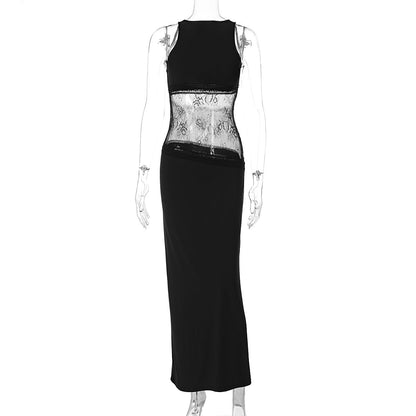 Sexy Lace Backless Sleeveless Long Dress