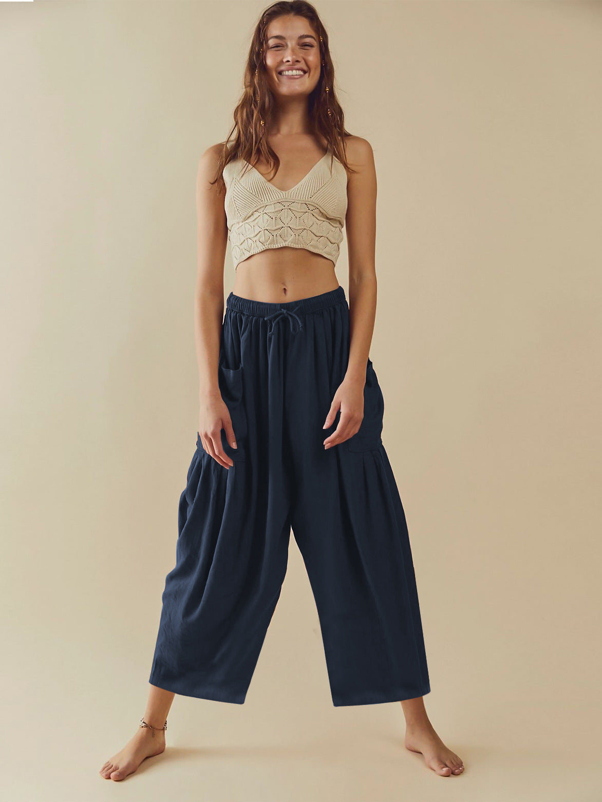 New Wide Leg Pants, Women'S Loose Fitting Sports Yoga Pants, Casual Pants, Home Pants, Artificial Cotton Pants