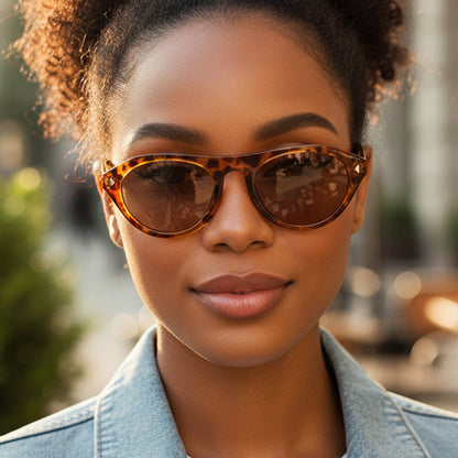 Fashion Oval Frame Sunglasses for Outdoor Activities