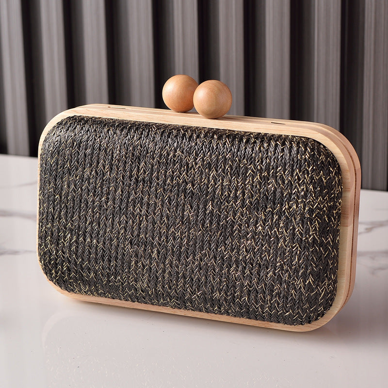 Woven Fabric Evening Clutch Bag Stylish Handheld Purse