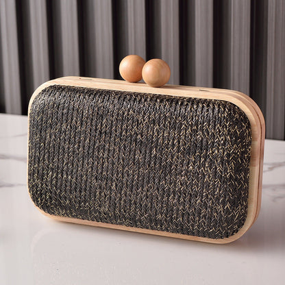 Woven Fabric Evening Clutch Bag Stylish Handheld Purse