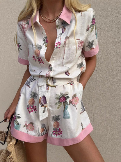 Elegant Tie-Front Linen Jumpsuit with Pockets