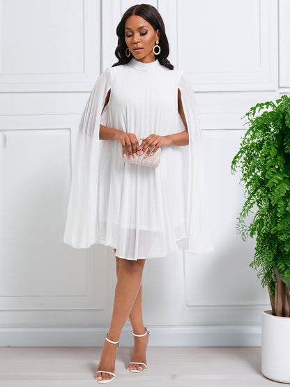 Chic Batwing Sleeve Chiffon Dress For Elegant Occasions