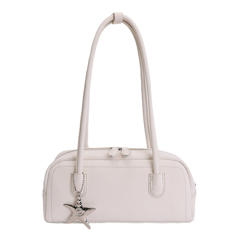Trendy City Simplistic Shoulder Bowling Bag with Star Pendant