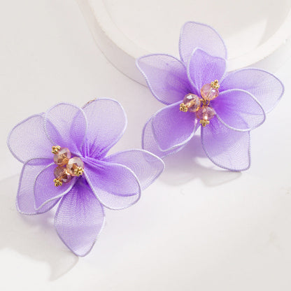 Elegant Floral Fabric Earrings for Vacation Style