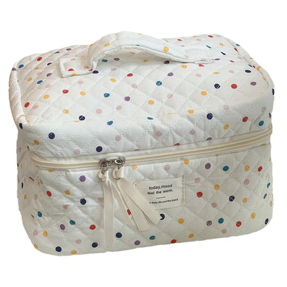 Colorful Polka Dot Makeup Bag Large Capacity Travel Clutch