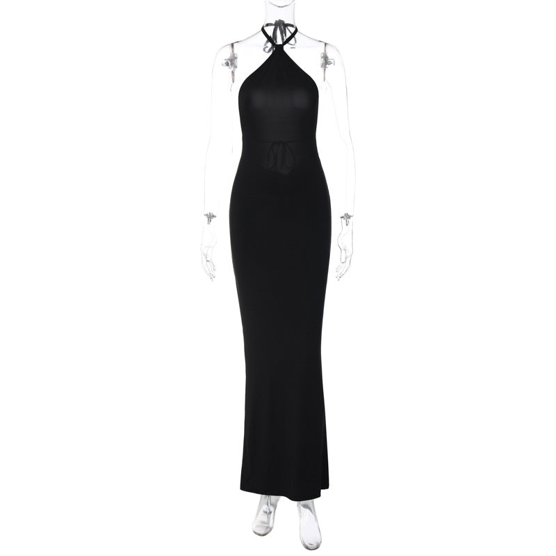 Sexy Backless Halter Maxi Dress Casual Chic for Women