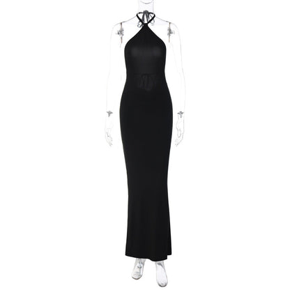 Sexy Backless Halter Maxi Dress Casual Chic for Women