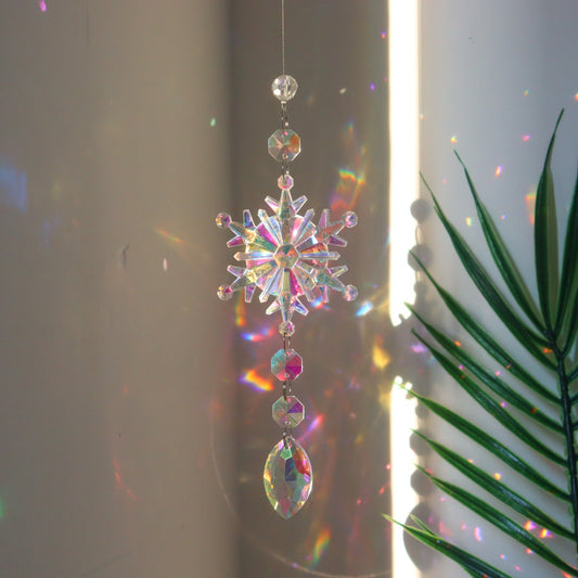 3+ Colorful Snowflake Crystal Suncatcher Hangings