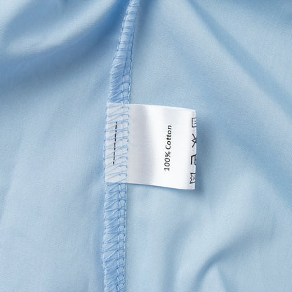 Cotton Slim-Fit Shirt Solid Color Elegant Casual Top