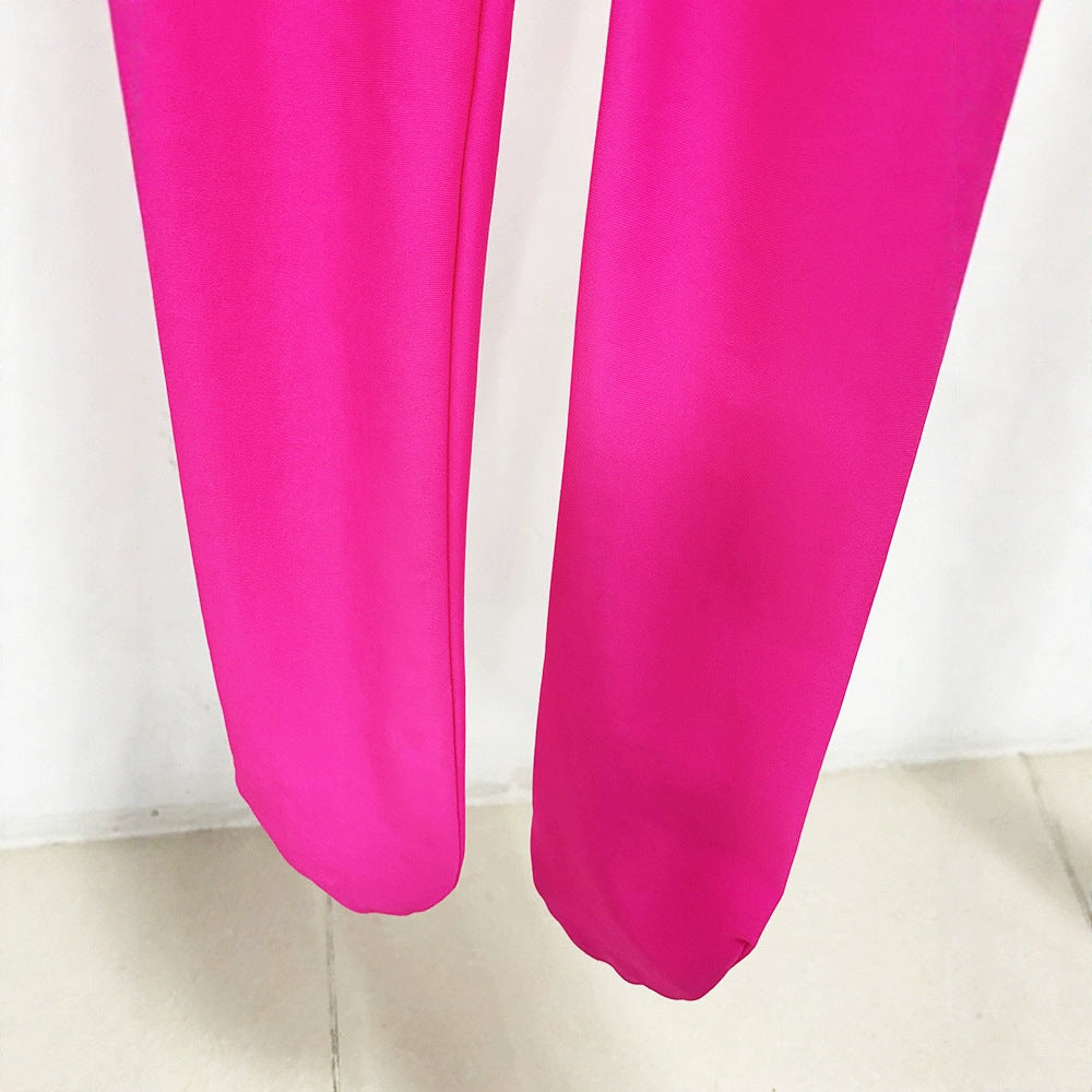 Fluorescent Pink High-Stretch Leggings