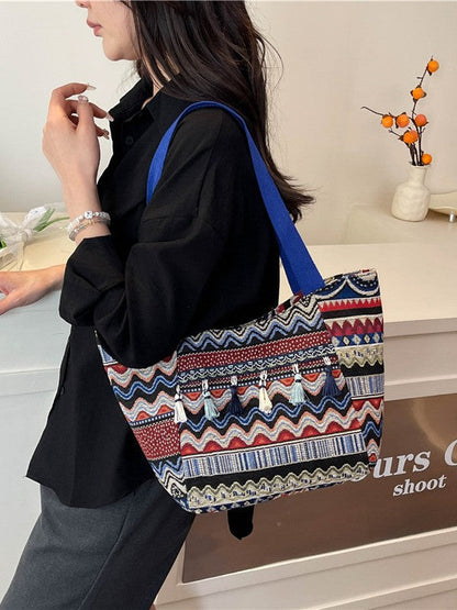 Colorful Canvas Tote Bag Stylish Shoulder Bag