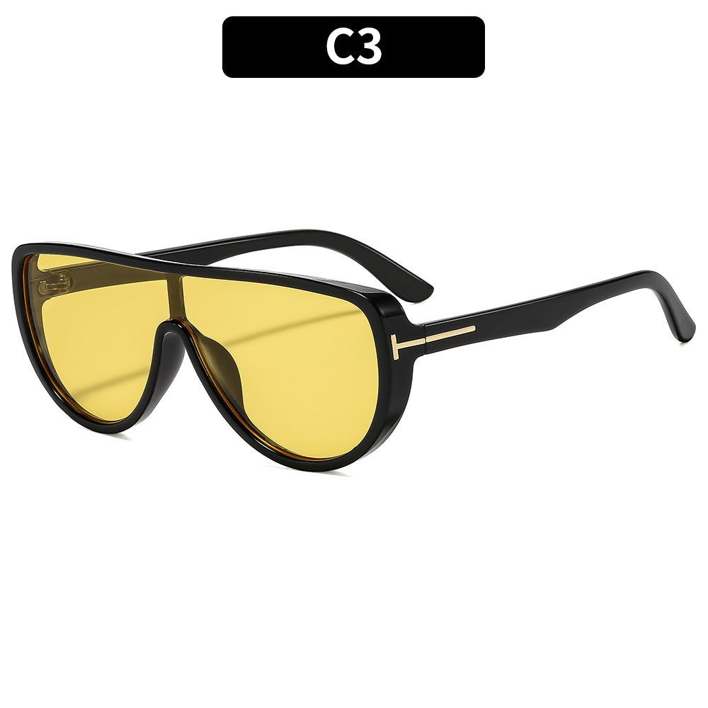Trendy Oversized Sunglasses Stylish Oval Frame Sun Protection