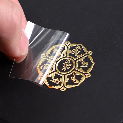 Six Character Truth Metal Sticker Manjusri Wisdom Decoration Sticker Lotus King Kong Body Protection Safety Mobile Phone Sticker