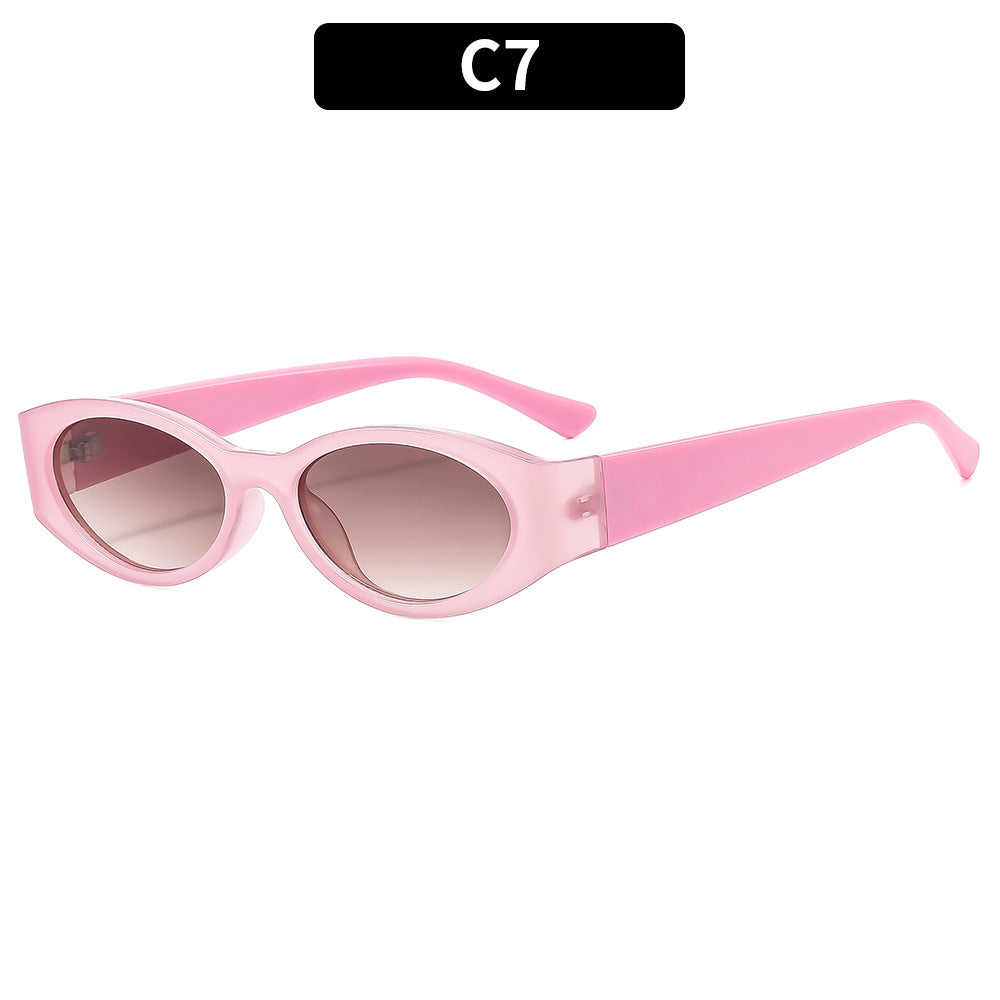 Trendy Oval Frame Sunglasses UV400 Protection for Unisex