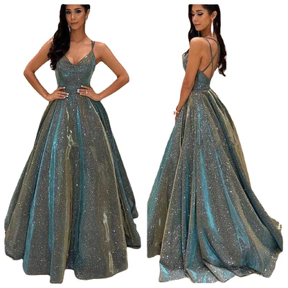 Elegant A-Line Evening Dress With Sequins