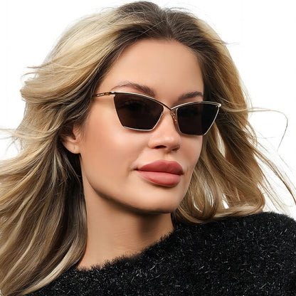 Trendy Irregular Metal Sunglasses Stylish UV400 Protection